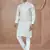 White heavy cotton with pintex work kurta pyjama for mens wear