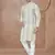 Cream heavy cotton with pintex work kurta pyjama for mens wear