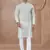White heavy cotton with pintex work kurta pyjama for mens wear