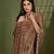 beige silk blend swaroski work saree with unstitched blouse