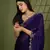 violet silk blend swaroski work saree with unstitched blouse