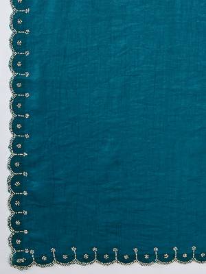 rama silk blend swaroski work saree with unstitched blouse 4