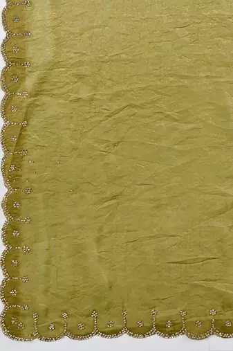 pista silk blend swaroski work saree with unstitched blouse