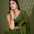 green silk blend swaroski work saree with unstitched blouse