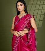 rani silk blend swaroski work saree with unstitched blouse