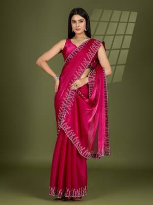 rani silk blend swaroski work saree with unstitched blouse 2