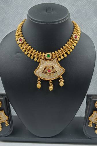 Golden designer function wear heavy jewellery collection