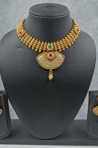 Golden designer function wear heavy jewellery collection