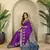 Purple Paithani silk blend Saree With Contrast Weaving Pallu And Blouse