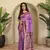 Lavender Paithani silk blend Saree With Contrast Weaving Pallu And Blouse