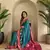 Rama Paithani silk blend Saree With Contrast Weaving Pallu And Blouse