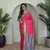 Pink Paithani silk blend Saree With Contrast Weaving Pallu And Blouse