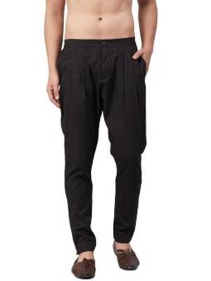 Black cotton embroidered payjamas 1