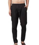 Black cotton embroidered payjamas