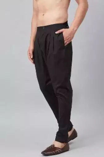 Black cotton embroidered payjamas