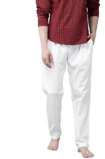 White cotton embroidered payjamas
