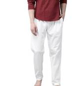 White cotton embroidered payjamas