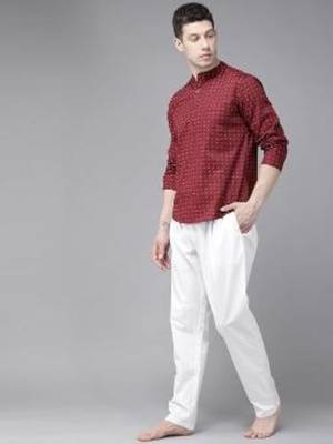 White cotton embroidered payjamas 4