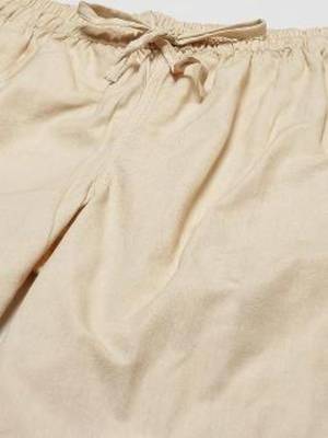 Beige cotton embroidered payjamas 4