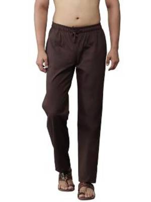 Brown cotton embroidered payjamas 1