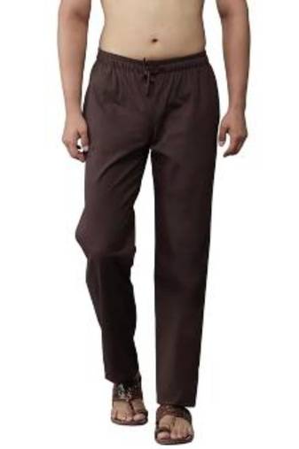 Brown cotton embroidered payjamas
