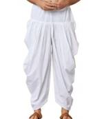 White cotton embroidered dhoti