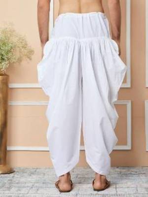 White cotton embroidered dhoti 3