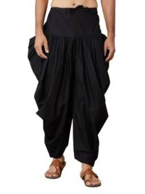 Black cotton embroidered dhoti 1