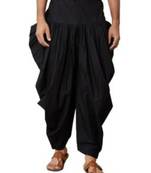 Black cotton embroidered dhoti