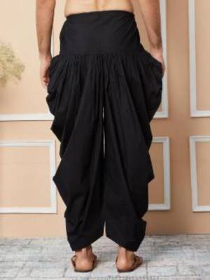 Black cotton embroidered dhoti 5