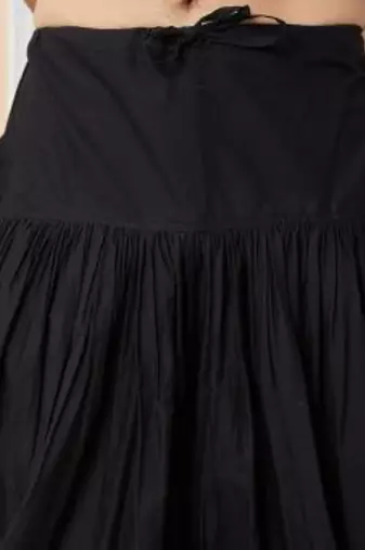 Black cotton embroidered dhoti
