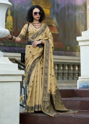 chiku tissue silk blend saree with unstitched blouse 1