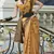 orange tissue silk blend saree with unstitched blouse