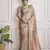 peach khadi silk blend saree with unstitched blouse