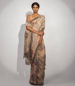   multicolor stripes printed cotton silk saree