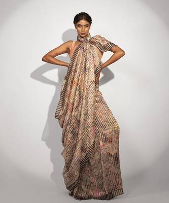   multicolor stripes printed cotton silk saree 3