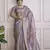 lavender khadi silk blend saree with unstitched blouse