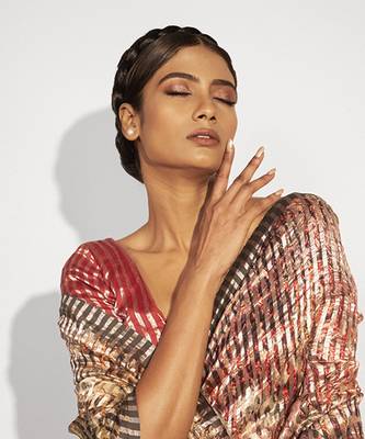 Stripes printed cotton silk   multicolor saree 3