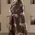 brown dola silk blend saree with unstitched blouse