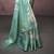 sky blue handloom silk blend saree with unstitched blouse