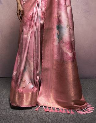 onion handloom silk blend blend saree with unstitched blouse 2
