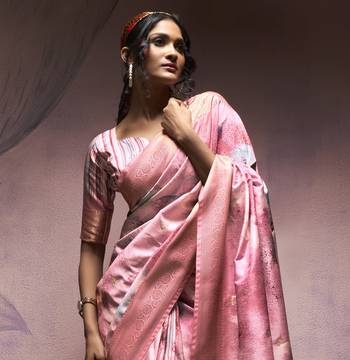 onion handloom silk blend blend saree with unstitched blouse 3