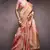 orange handloom silk blend saree with unstitched blouse