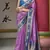 lavender banarasi silk blend saree with unstitched blouse