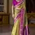 mehndi banarasi silk blend saree with unstitched blouse