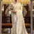 off white satin silk blend saree with unstitched blouse