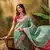 Women's sky organza zari woven saree with unstitched blouse piece