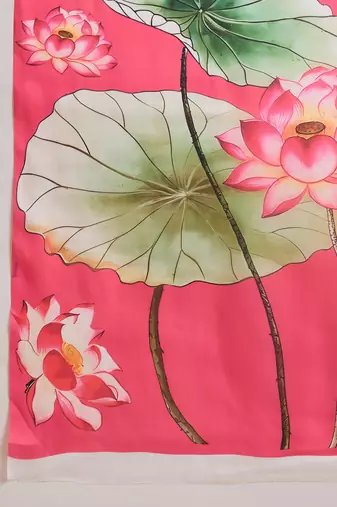 Women's gajari satin georgette printed saree with unstitched blouse piece