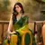 Women's multi georgette bandhani saree with unstitched blouse piece