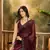 Women's coffee silk blend beads & stone work saree with unstitched blouse piece